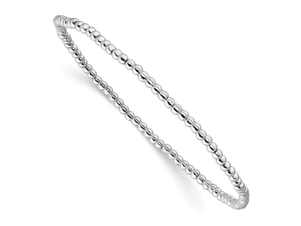 FJC Finejewelers 925 Sterling Silver Bead and Beaded 6.5in 2.00mm Beaded Stretch Bracelet 6.5 Inches x 2 mm