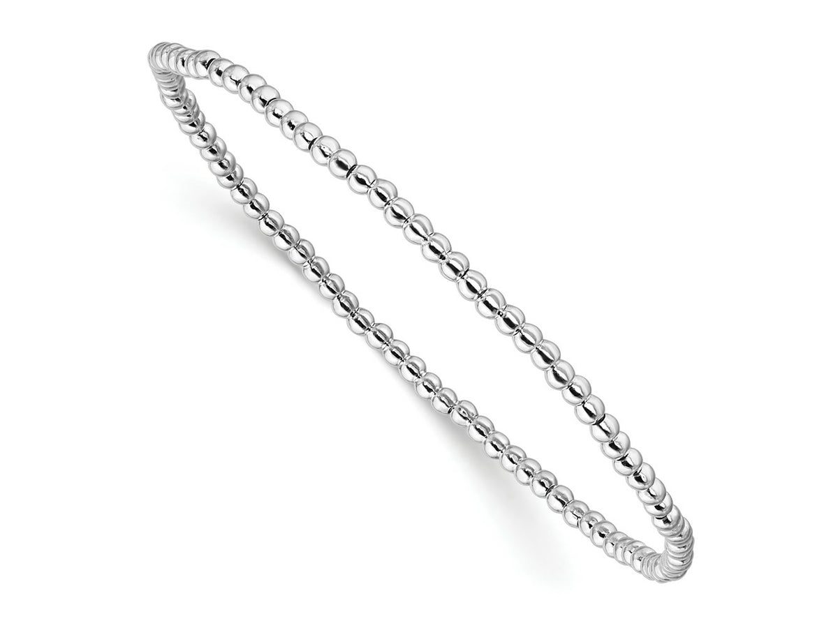 FJC Finejewelers 925 Sterling Silver Bead and Beaded 6.5in 2.00mm Beaded Stretch Bracelet 6.5 Inches x 2 mm