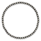 FJC Finejewelers 925 Sterling Silver Bead and Beaded 6.5in 3.00mm Navajo Style Beaded Stretch Bracelet 6.5 Inches x 3 mm