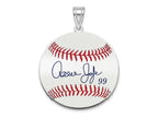 FJC Finejewelers 925 Sterling Silver Rh-p Aaron Judge MLBPA Signature Epoxy Charm 33 x 25 mm