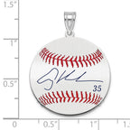 FJC Finejewelers 925 Sterling Silver Rh-p Adley Rutschman MLBPA Signature Epoxy Charm 33 x 25 mm