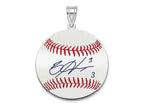 FJC Finejewelers 925 Sterling Silver Rh-p Bryce Harper MLBPA Signature Epoxy Charm 33 x 25 mm