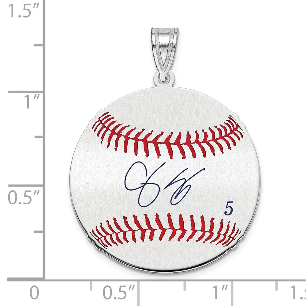 FJC Finejewelers 925 Sterling Silver Rh-p Corey Seager MLBPA Signature Epoxy Charm 33 x 25 mm
