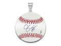 FJC Finejewelers 925 Sterling Silver Rh-p Corey Seager MLBPA Signature Epoxy Charm 33 x 25 mm