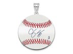 FJC Finejewelers 925 Sterling Silver Rh-p Corey Seager MLBPA Signature Epoxy Charm 33 x 25 mm