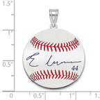 FJC Finejewelers 925 Sterling Silver Rh-p Elly De La Cruz MLBPA Signature Epoxy Charm 33 x 25 mm