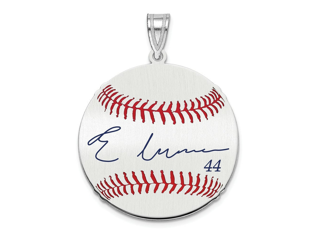 FJC Finejewelers 925 Sterling Silver Rh-p Elly De La Cruz MLBPA Signature Epoxy Charm 33 x 25 mm