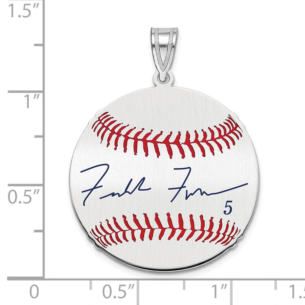FJC Finejewelers 925 Sterling Silver Rh-p Freddie Freeman MLBPA Signature Epoxy Charm 33 x 25 mm