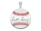 FJC Finejewelers 925 Sterling Silver Rh-p Freddie Freeman MLBPA Signature Epoxy Charm 33 x 25 mm