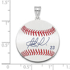 FJC Finejewelers 925 Sterling Silver Rh-p Fernando Tatis Jr. MLBPA Signature Epoxy Charm 33 x 25 mm