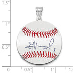 FJC Finejewelers 925 Sterling Silver Rh-p Jose Altuve MLBPA Signature Epoxy Charm 33 x 25 mm