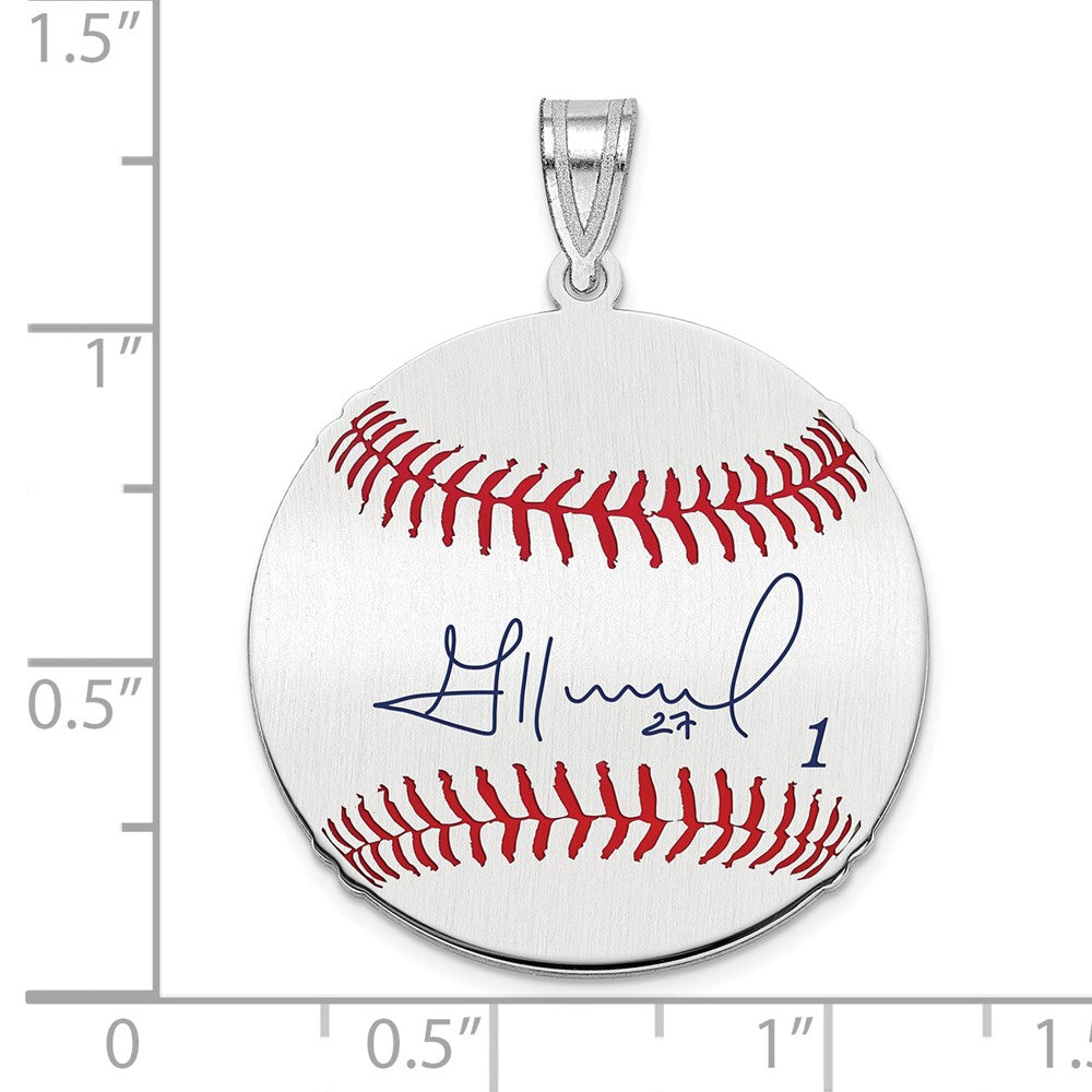 FJC Finejewelers 925 Sterling Silver Rh-p Jose Altuve MLBPA Signature Epoxy Charm 33 x 25 mm
