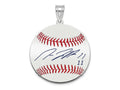 FJC Finejewelers 925 Sterling Silver Rh-p José Ramírez MLBPA Signature Epoxy Charm 33 x 25 mm
