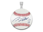 FJC Finejewelers 925 Sterling Silver Rh-p José Ramírez MLBPA Signature Epoxy Charm 33 x 25 mm