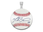 FJC Finejewelers 925 Sterling Silver Rh-p Mookie Betts MLBPA Signature Epoxy Charm 33 x 25 mm