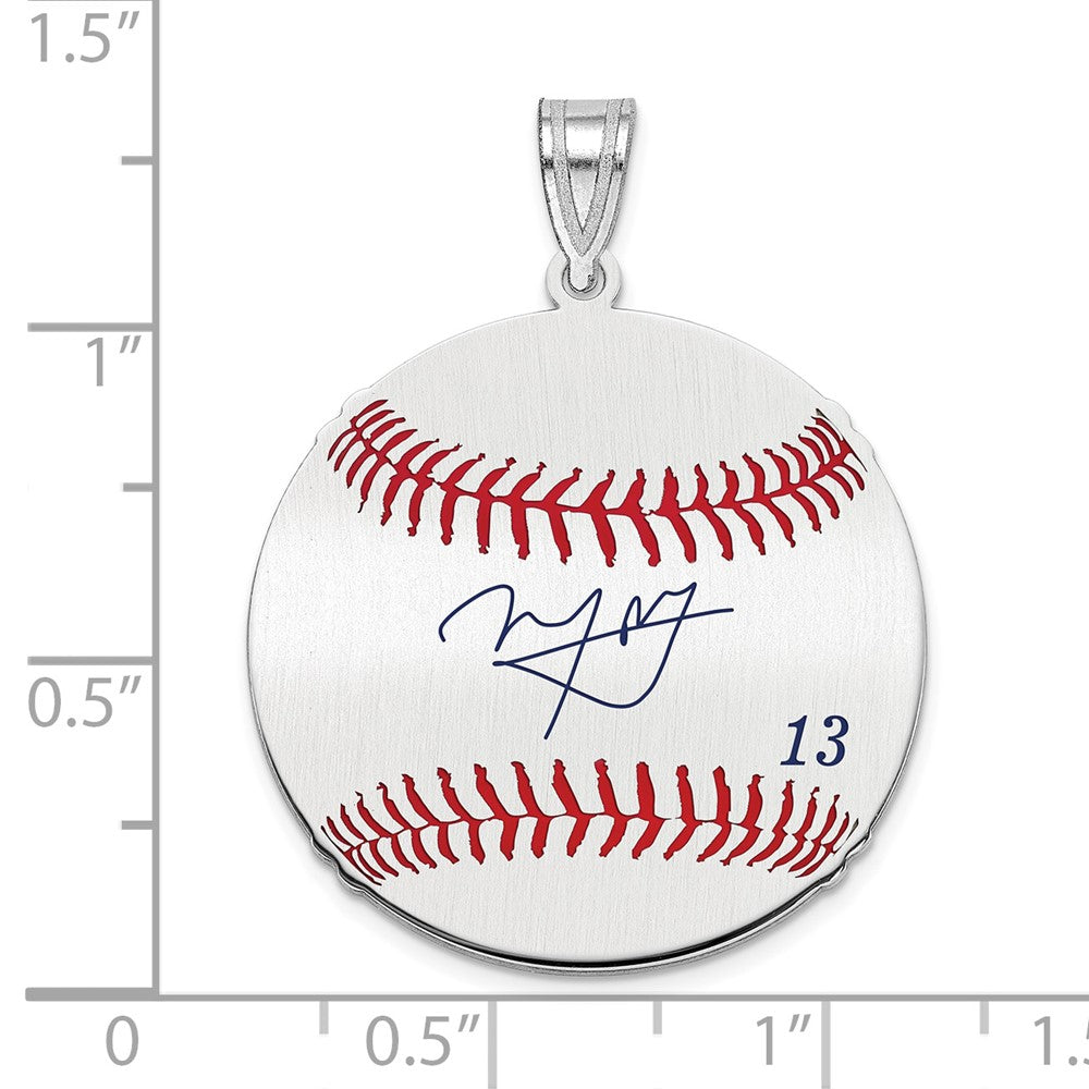 FJC Finejewelers 925 Sterling Silver Rh-p Manny Machado MLBPA Signature Epoxy Charm 33 x 25 mm