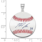 FJC Finejewelers 925 Sterling Silver Rh-p Nolan Arenado MLBPA Signature Epoxy Charm 33 x 25 mm