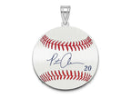 FJC Finejewelers 925 Sterling Silver Rh-p Pete Alonso MLBPA Signature Epoxy Charm 33 x 25 mm
