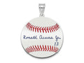 FJC Finejewelers 925 Sterling Silver Rh-p Ronald Acuña Jr. MLBPA Signature Epoxy Charm 33 x 25 mm