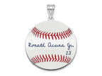 FJC Finejewelers 925 Sterling Silver Rh-p Ronald Acuña Jr. MLBPA Signature Epoxy Charm 33 x 25 mm
