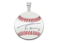 FJC Finejewelers 925 Sterling Silver Rh-p Trea Turner MLBPA Signature Epoxy Charm 33 x 25 mm