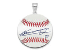 FJC Finejewelers 925 Sterling Silver Rh-p Vladimir Guerrero Jr. MLBPA Signature Epoxy Charm 33 x 25 mm