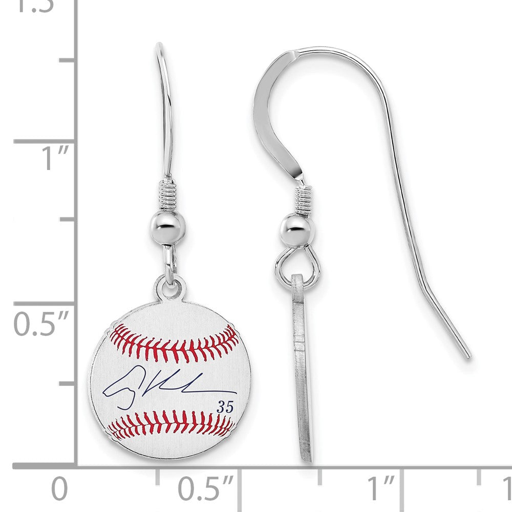 FJC Finejewelers 925 Sterling Silver Rh-p Adley Rutschman MLBPA Signature Epoxy Earrings 31 x 12 mm