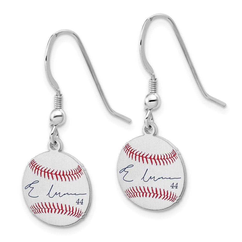 FJC Finejewelers 925 Sterling Silver De La Cruz MLBPA Signature Epoxy Earrings 31 x 12 mm