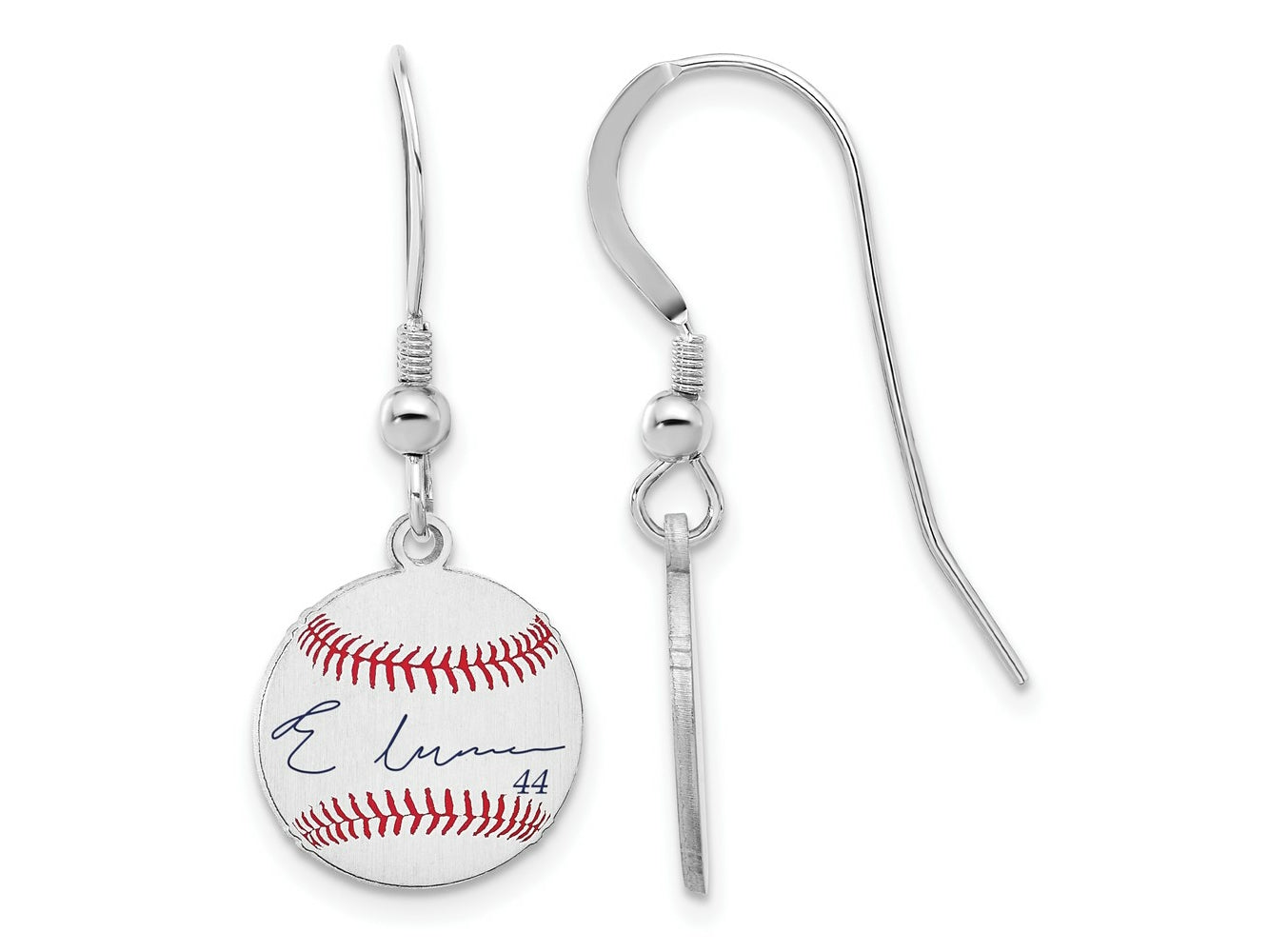 FJC Finejewelers 925 Sterling Silver De La Cruz MLBPA Signature Epoxy Earrings 31 x 12 mm