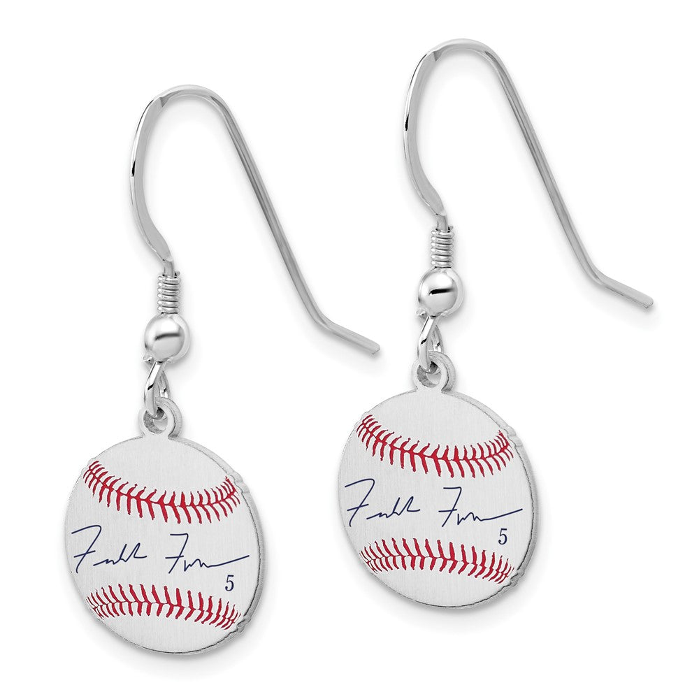 FJC Finejewelers 925 Sterling Silver Freddie Freeman MLBPA Signature Epoxy Earrings 31 x 12 mm