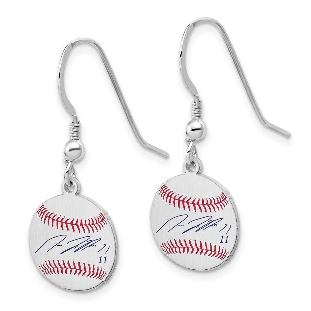 FJC Finejewelers 925 Sterling Silver José Ramírez MLBPA Signature Epoxy Earrings 31 x 12 mm