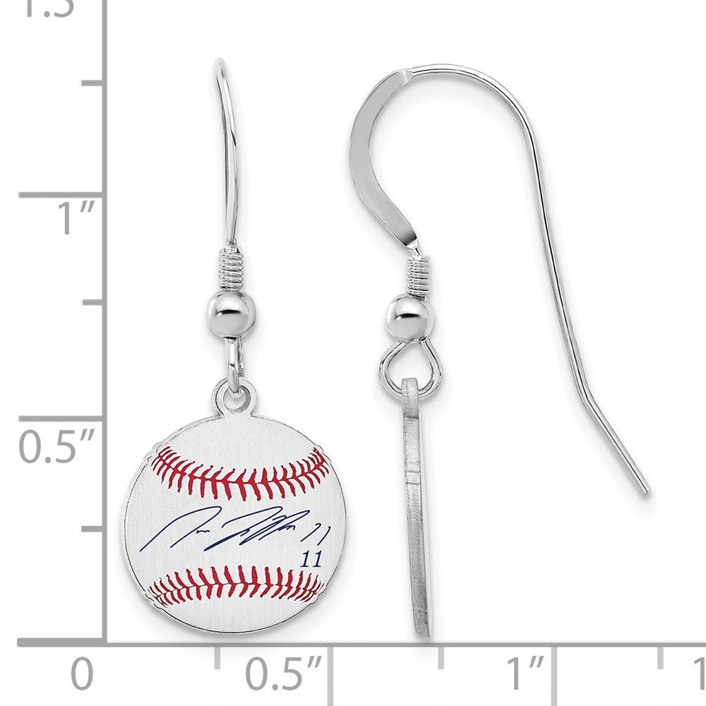 FJC Finejewelers 925 Sterling Silver José Ramírez MLBPA Signature Epoxy Earrings 31 x 12 mm