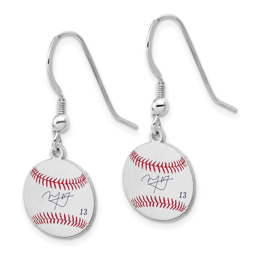 FJC Finejewelers 925 Sterling Silver Manny Machado MLBPA Signature Epoxy Earrings 31 x 12 mm