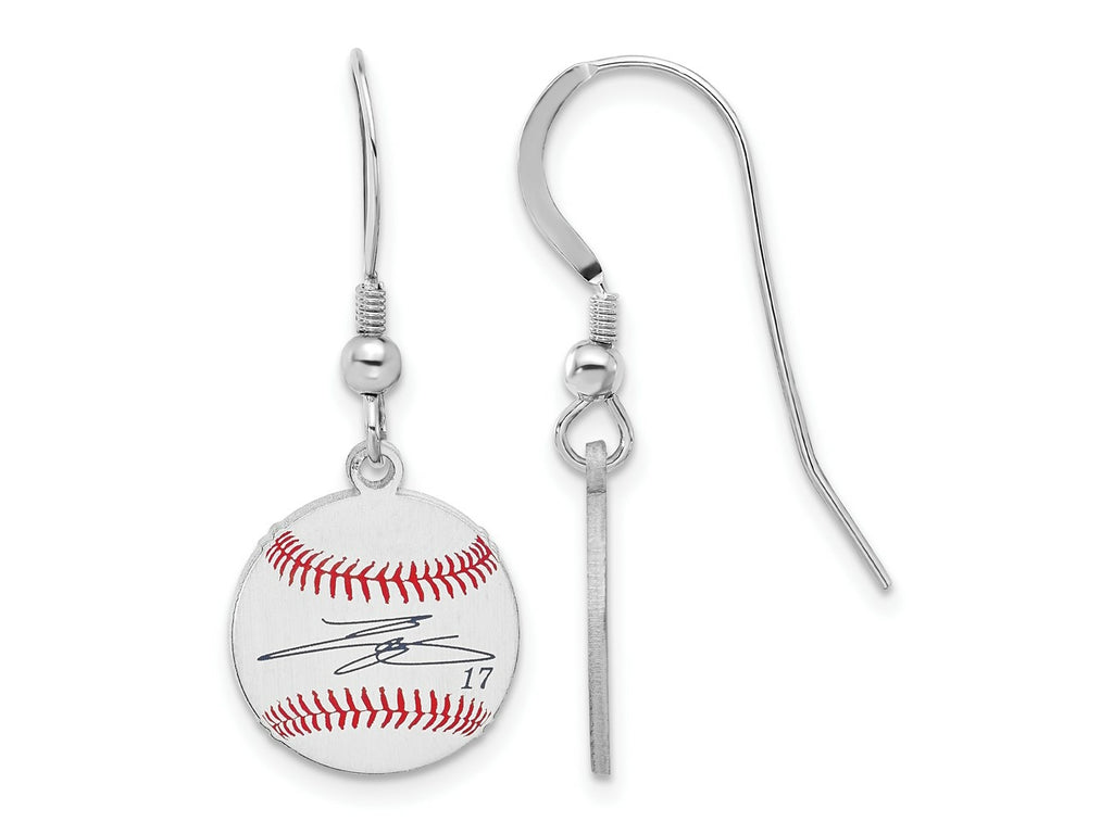 FJC Finejewelers 925 Sterling Silver Shohei Ohtani MLBPA Signature Epoxy Earrings 31 x 12 mm