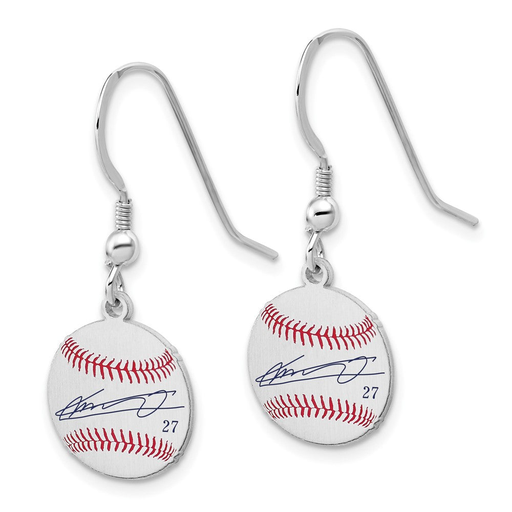 FJC Finejewelers 925 Sterling Silver Vladimir Guerrero Jr. MLBPA Signature Epoxy Earrings 31 x 12 mm