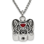 FJC Finejewelers Stainless Steel January CZ Birthstone Antiqued Angel Ash Holder 18 in. Ne 18 Inches x 19 mm