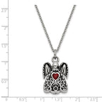FJC Finejewelers Stainless Steel January CZ Birthstone Antiqued Angel Ash Holder 18 in. Ne 18 Inches x 19 mm