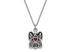 FJC Finejewelers Stainless Steel January CZ Birthstone Antiqued Angel Ash Holder 18 in. Ne 18 Inches x 19 mm