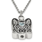 FJC Finejewelers Stainless Steel March CZ Birthstone Antiqued Angel Ash Holder Neckl 18 Inches x 19 mm