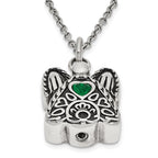 FJC Finejewelers Stainless Steel May CZ Birthstone Antiqued Angel Ash Holder Necklace 18 Inches x 19 mm