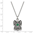 FJC Finejewelers Stainless Steel May CZ Birthstone Antiqued Angel Ash Holder Necklace 18 Inches x 19 mm