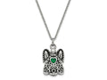 FJC Finejewelers Stainless Steel May CZ Birthstone Antiqued Angel Ash Holder Necklace 18 Inches x 19 mm