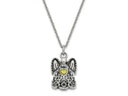 FJC Finejewelers Stainless Steel Cable November CZ Birthstone Antiqued Angel Ash Holder Nec 18 Inches x 19 mm