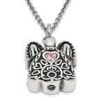 FJC Finejewelers Stainless Steel Cable October CZ Birthstone Antiqued Angel Ash Holder Neck 18 Inches x 19 mm