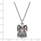 FJC Finejewelers Stainless Steel Cable October CZ Birthstone Antiqued Angel Ash Holder Neck 18 Inches x 19 mm