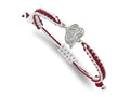 LogoArt Stainless Steel NHL Colorado Avalanche Adjustable Cord Bracelet