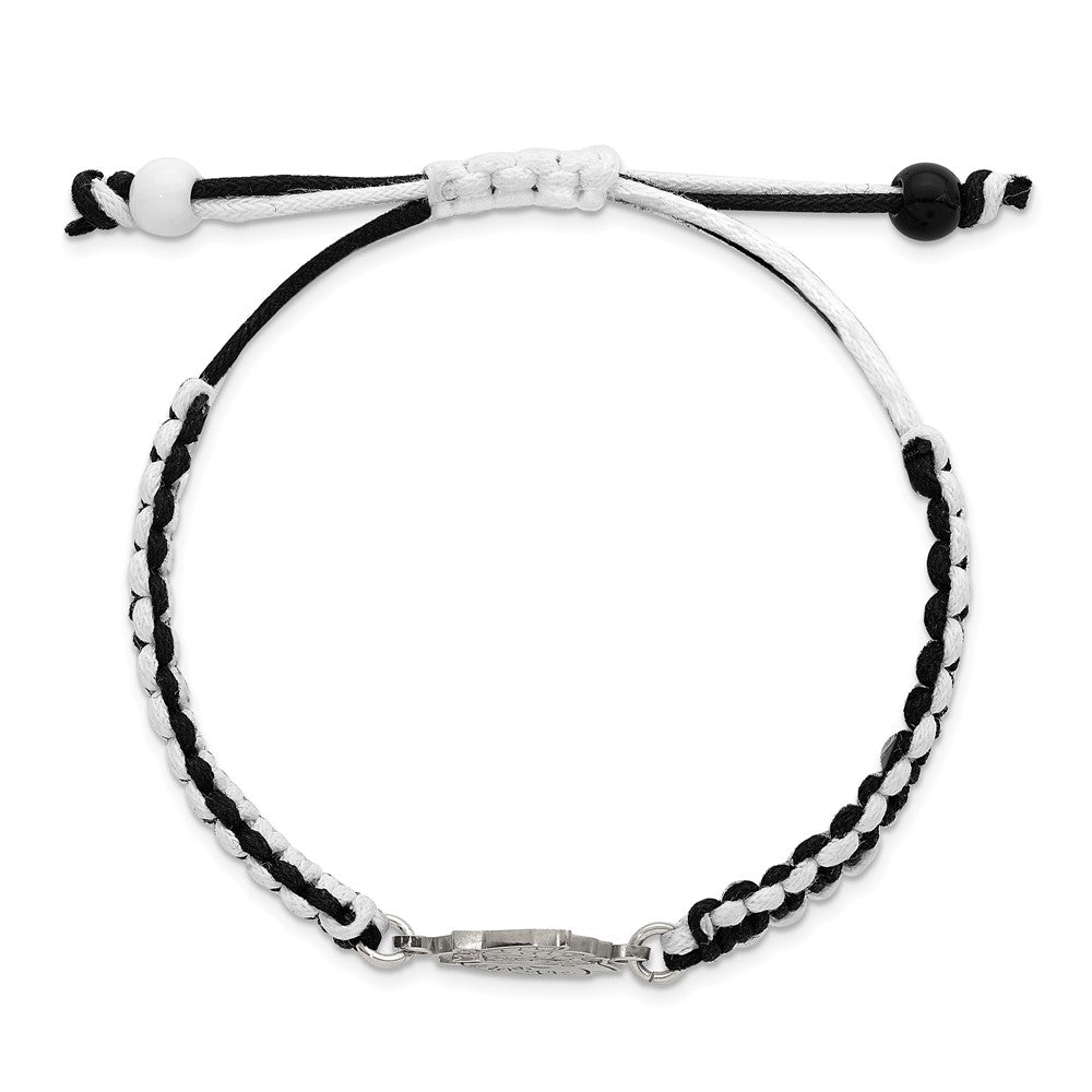 LogoArt Stainless Steel NHL Chicago Blackhawks Adjustable Cord Bracelet