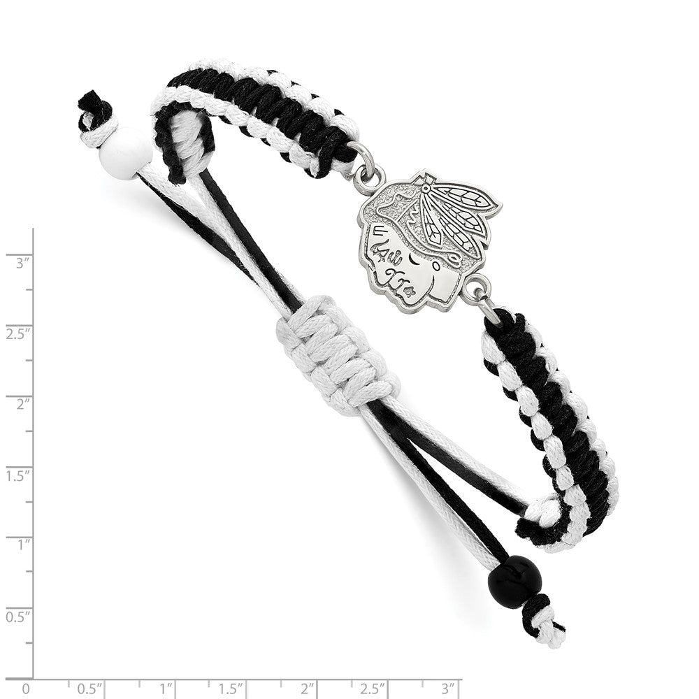 LogoArt Stainless Steel NHL Chicago Blackhawks Adjustable Cord Bracelet