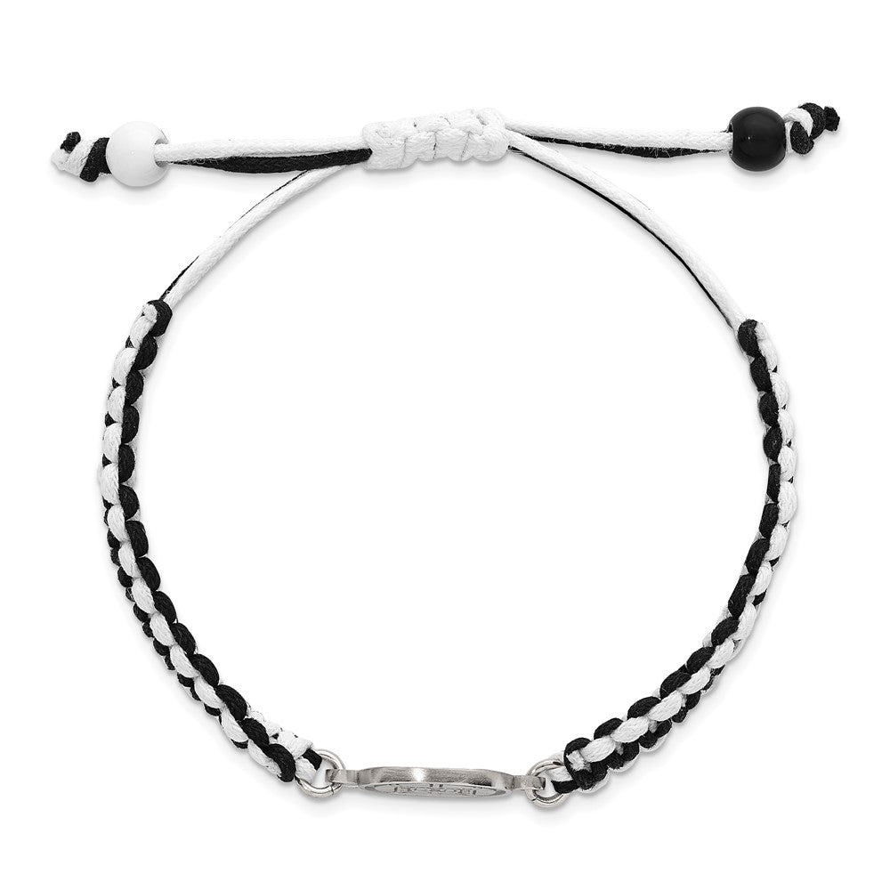 LogoArt Stainless Steel NHL Boston Bruins Adjustable Cord Bracelet