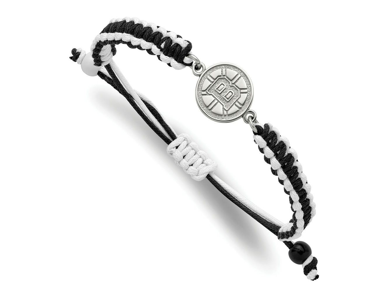 LogoArt Stainless Steel NHL Boston Bruins Adjustable Cord Bracelet
